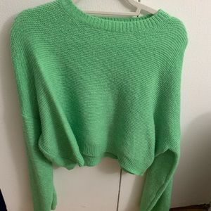 Nasty Gal green cropped sweater